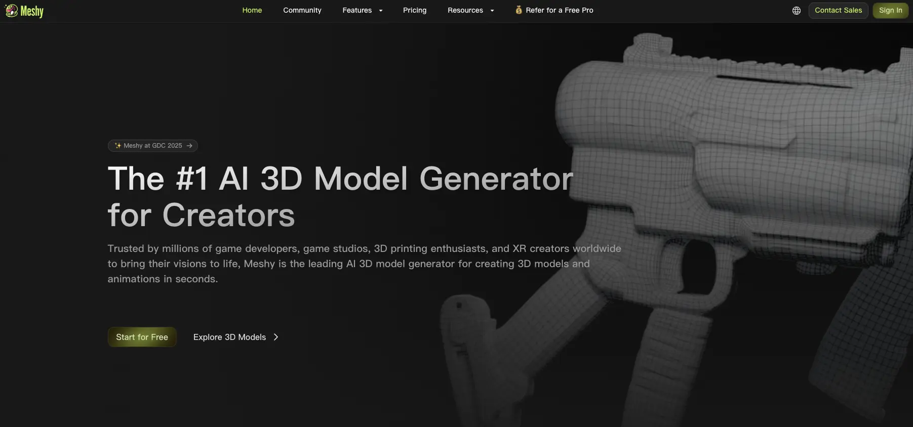 Meshy AI dalam animasi menyederhanakan pembuatan aset 3D dengan model dan tekstur yang dihasilkan AI