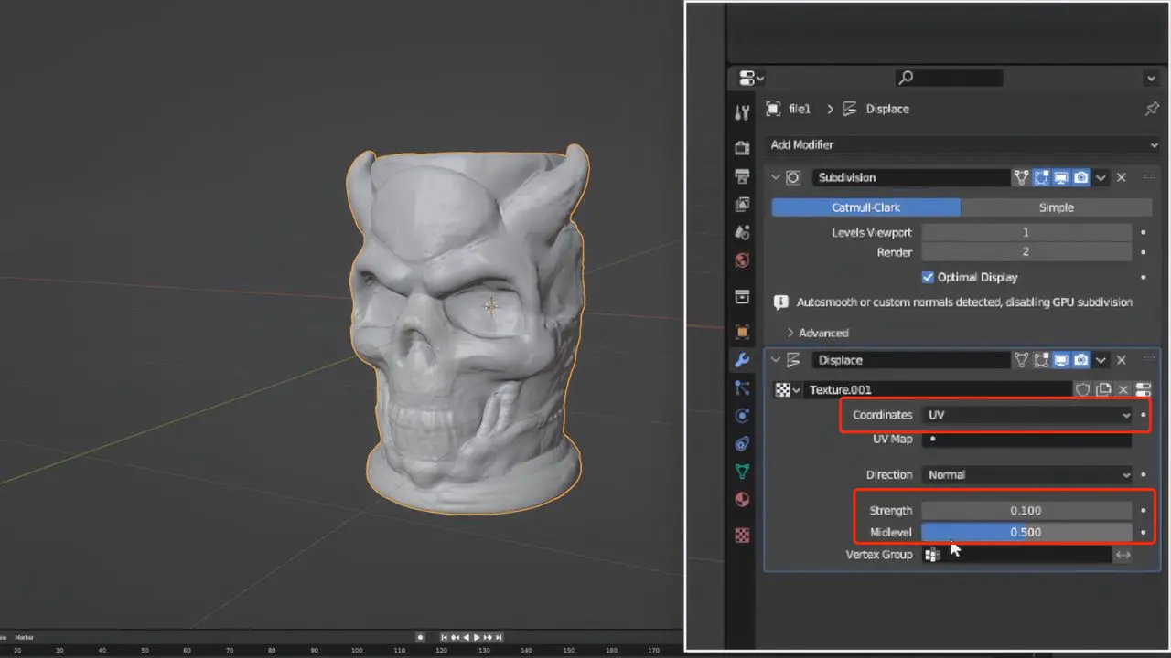 Upravit parametry v Blenderu