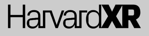 Harvard XR logo featuring bold black text on a gray background