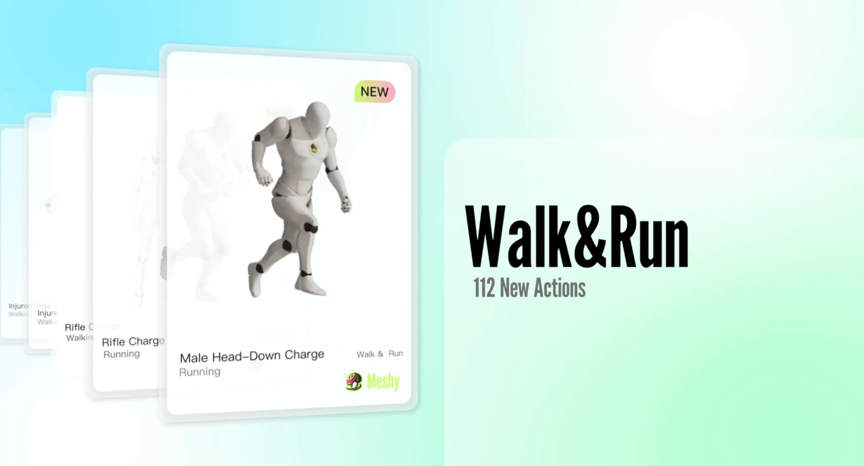 Pacote de animação 3D gratuito com movimentos de caminhar, correr, andar agachado e nadar para modelos 3D
