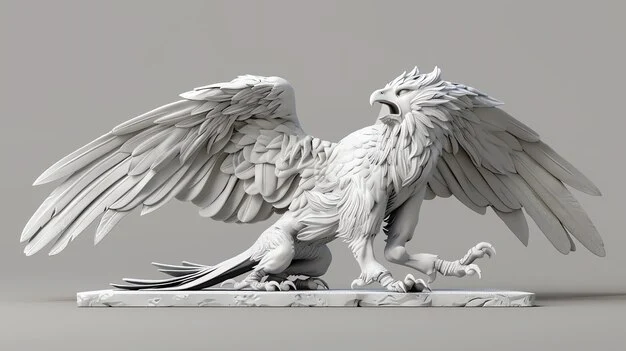 modelo 3D detalhado de um grifo
