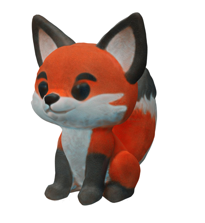 uma raposa fofa gerada pelo meshy text-to-3d