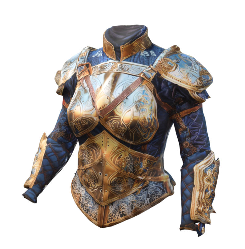 um conjunto de armadura real detalhado gerado pelo meshy text-to-3d