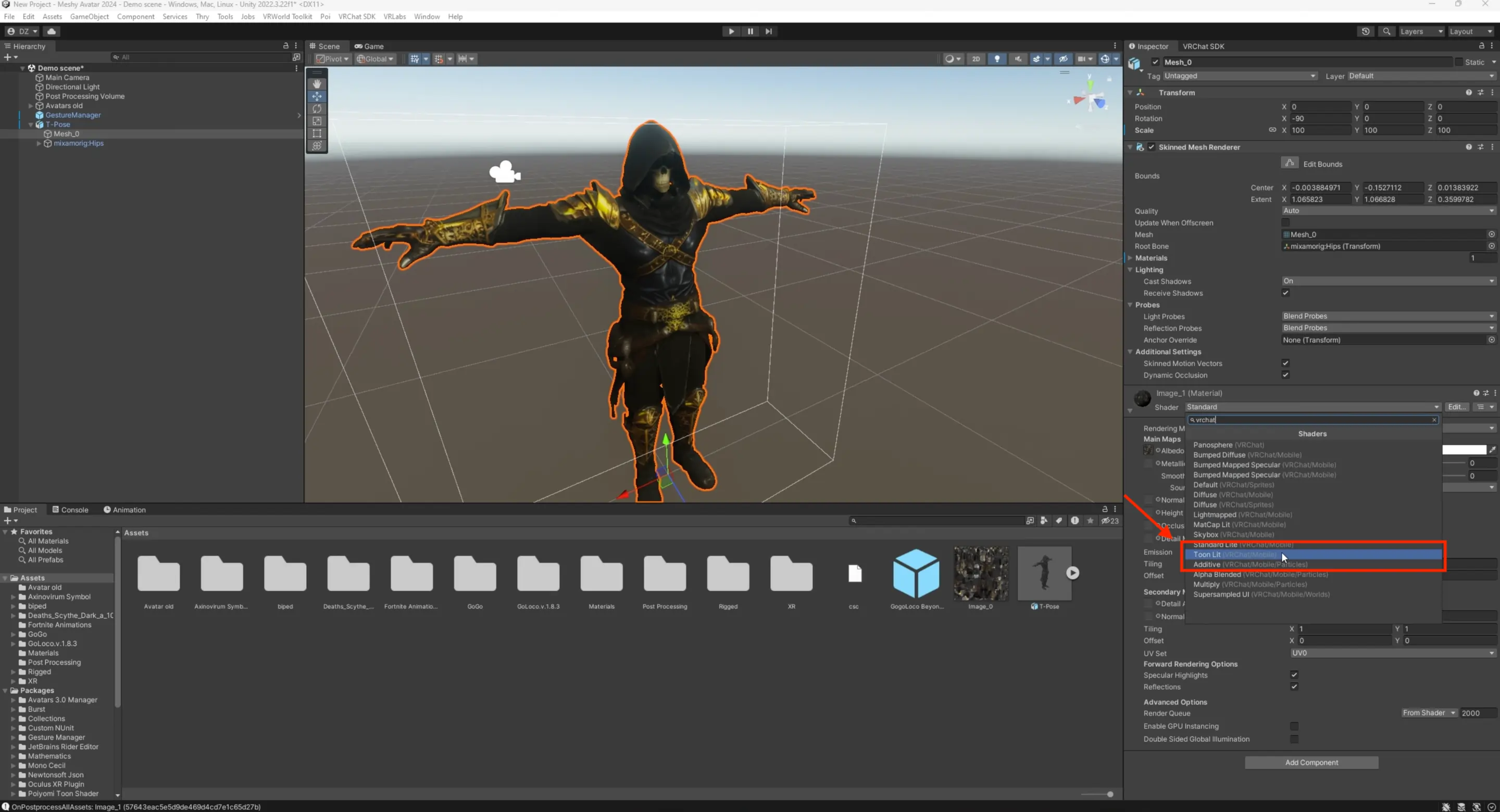 Thực hiện shading VRChat với Unity